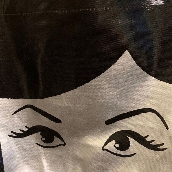 EUROPEAN WAX CENTER Browfection LARGE tote bag carry all black/grey face EYES - Picture 5 of 6